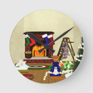Horloge Ronde Oliver Décore pour Noël