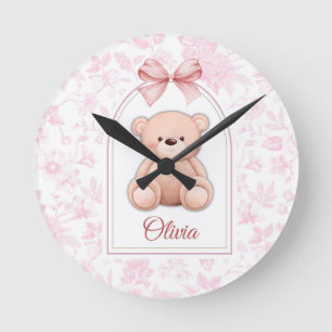 Horloge Ronde Olivia Conception personnalisée d'ours en peluch