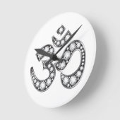 Horloge Ronde Om Symbole with "Diamond" Stones (Angle)