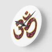 Horloge Ronde Om Symbole with "Ruby" Stones (Angle)