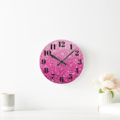 Horloge Ronde Ombre rose brillant (Maison)