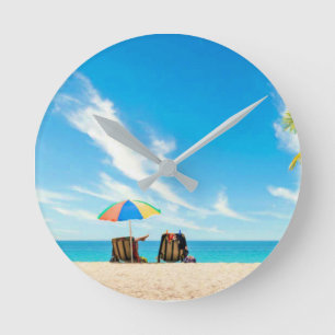 HORLOGE RONDE **ON BEACH TIME OR TIME-OUT** ROUND CLOCK