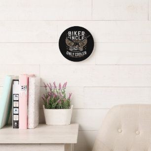 Horloge Ronde Oncle motard moto Fête des Pères