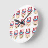 Horloge Ronde oncle sam emoji (Angle)