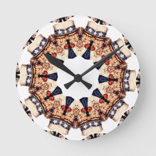 Horloge Ronde Oncle Sam pointant le doigt Kaléidoscope