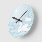 Horloge Ronde OP Art Blue Swan Drift (Angle)
