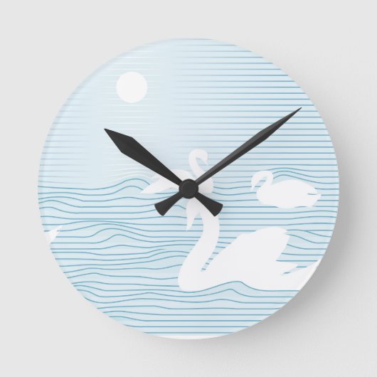 Horloge Ronde OP Art Blue Swan Drift (Recto)