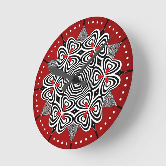 Horloge Ronde Op Art Flower (Angle)