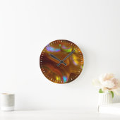 Horloge Ronde Opéra d'incendie orange d'Iridescente (Maison)