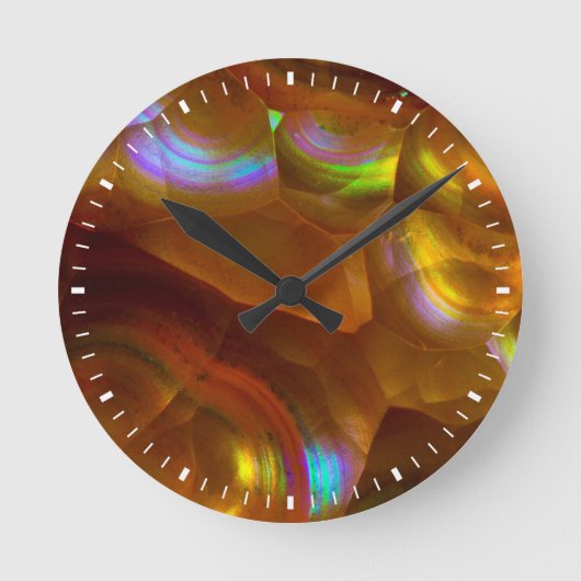 Horloge Ronde Opéra d'incendie orange d'Iridescente (Recto)
