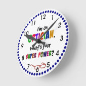 Horloge Ronde Optician humor, colorful design (Angle)