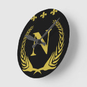 Horloge Ronde Or Fleur De Lis (Angle)