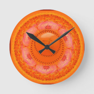 Horloge Ronde Orange d'horloge de Svādhishthāna Chakra
