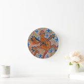 Horloge Ronde Orange Gecko (Maison)