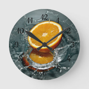 Horloge Ronde orange juteuse positive pour l'humeur vitaminée
