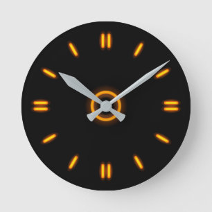 Horloge Ronde Orange Neon