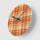 Horloge Ronde Orange plaid (Angle)