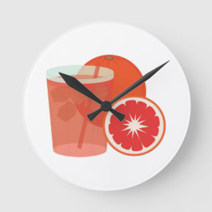 Horloge Ronde Orange sanguine