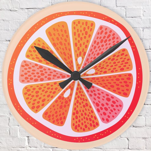 Horloge Ronde Orange sanguine Fun