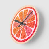 Horloge Ronde Orange sanguine Fun (Angle)