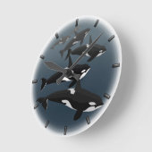Horloge Ronde Orca Whale Clock Killer Whale Decor Whale (Angle)