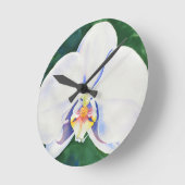 Horloge Ronde Orchidée blanche (Angle)