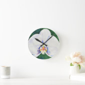Horloge Ronde Orchidée blanche (Maison)