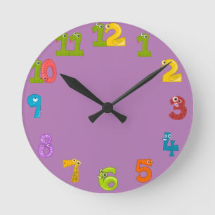 Horloge Ronde Orchidée sauvage couleur solide