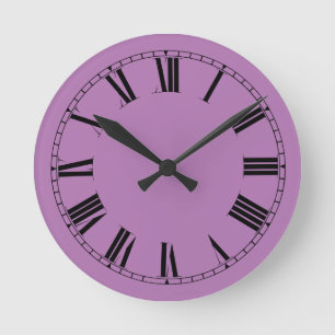Horloge Ronde Orchidée sauvage couleur solide