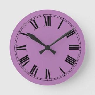 Horloge Ronde Orchidée sauvage couleur solide