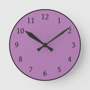 Horloge Ronde Orchidée sauvage couleur solide