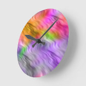 Horloge Ronde Orchidée violette texture ondulée (Angle)