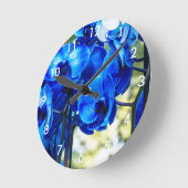 Horloge Ronde Orchidées bleues (Angle)