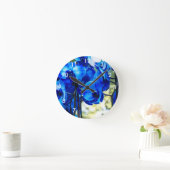 Horloge Ronde Orchidées bleues (Maison)