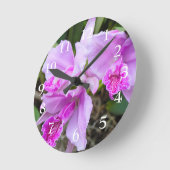 Horloge Ronde Orchidées en fleurs (Angle)