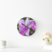 Horloge Ronde Orchidées en fleurs (Maison)