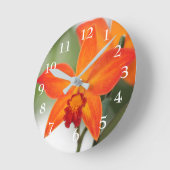 Horloge Ronde Orchidées tropicales (Angle)