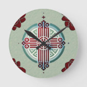 Horloge Ronde Oreiller à lancer de conception croisée éthiopienn (Recto)