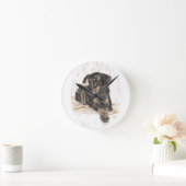 Horloge Ronde Oreilles naturelles de chien de dobermann (Maison)
