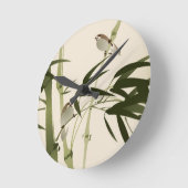 Horloge Ronde Oriental painting, bamboo branches (Angle)