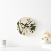 Horloge Ronde Oriental painting, bamboo branches (Maison)