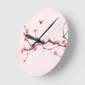 Horloge Ronde Oriental painting, cherry blossom (Angle)
