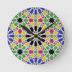 Horloge Ronde Ornement de mosaïque dans le côté sud de la cour