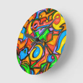 Horloge Ronde Où As-Tu Caché Le Bonbon ? - Art Abstrait (Angle)