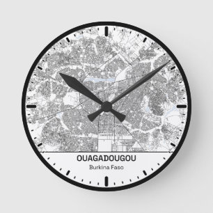 Horloge Ronde Ouagadougou Clock City Line Art
