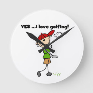 Horloge Ronde Oui j'adore le golf