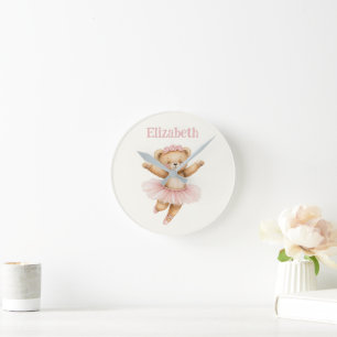 Horloge Ronde Ours ballerine mignon