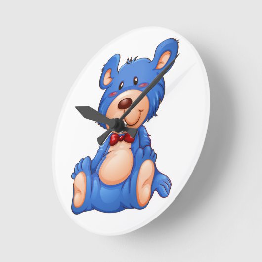 Horloge Ronde Ours bleu Teddy (Angle)