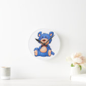 Horloge Ronde Ours bleu Teddy (Maison)