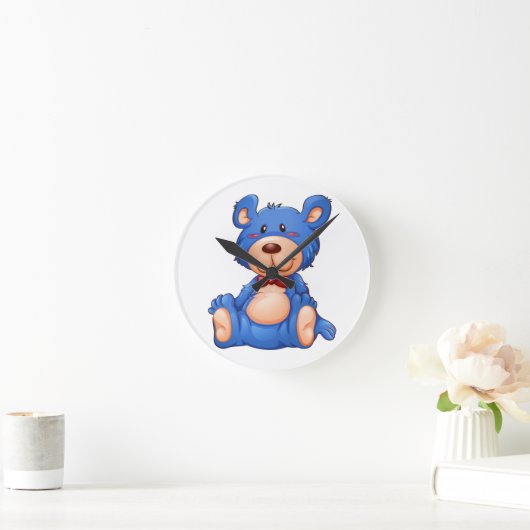 Horloge Ronde Ours bleu Teddy (Maison)